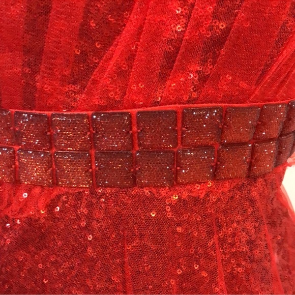 Night moves red sequin dress size 10 - Picture 5 of 8